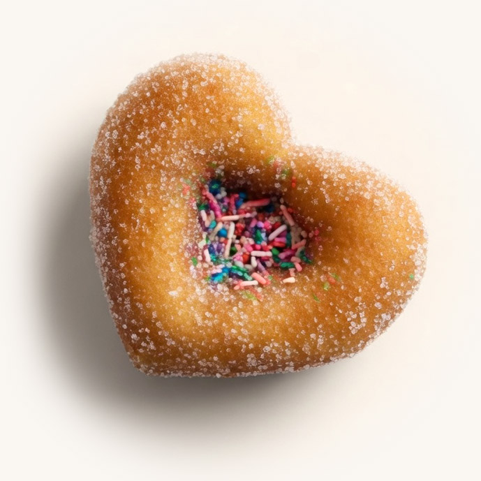 Feijoa and honey heart donut